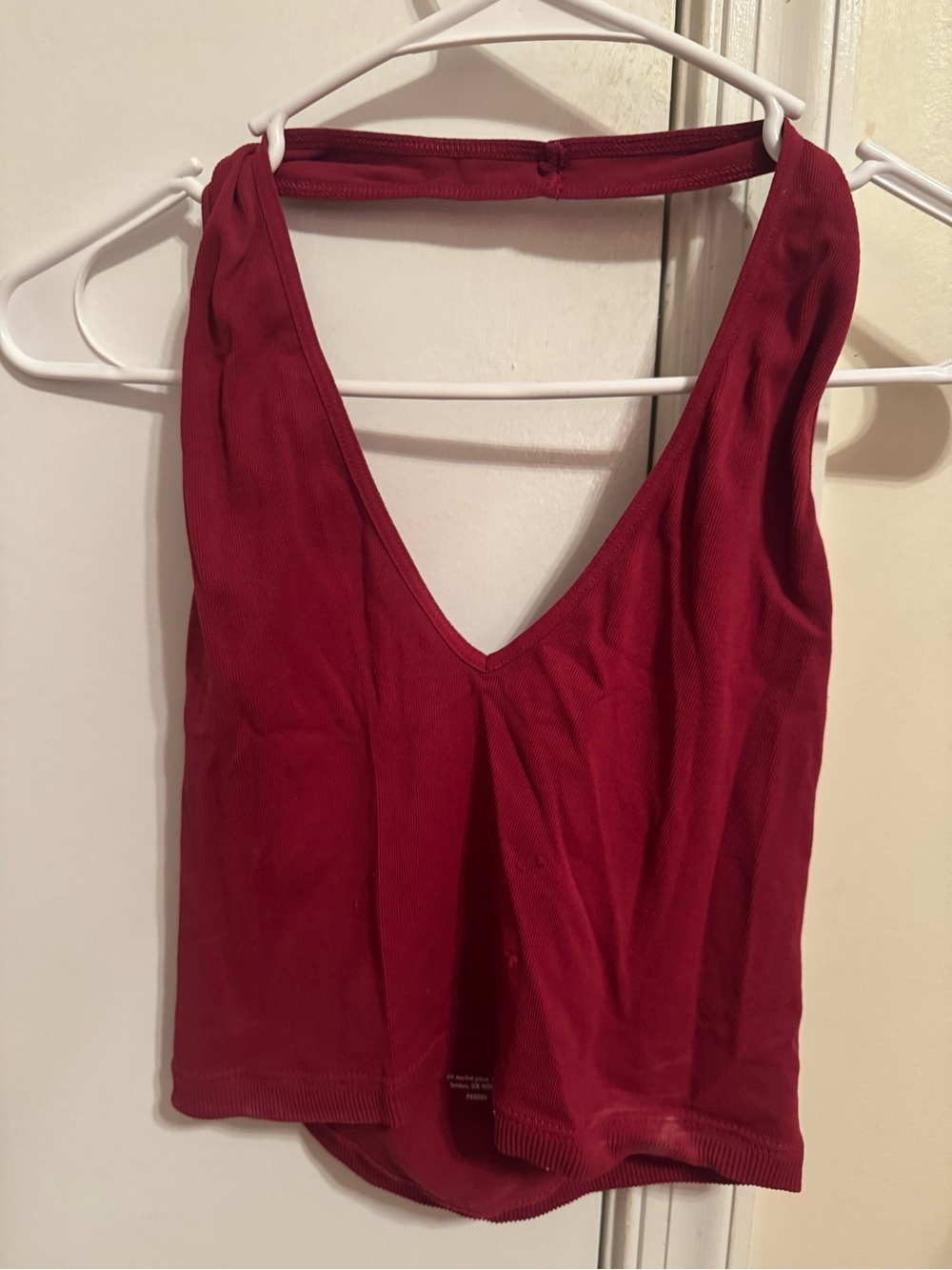 Free People Wine Red V-Neck Sleeveless Camisole